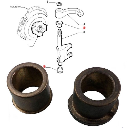 Clutch release fork bushes - 2x,