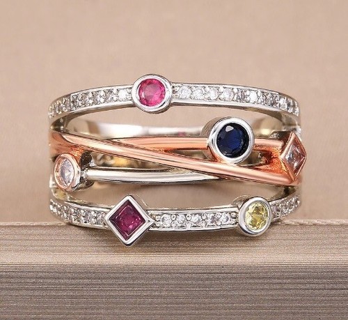 Silver rose gold - gold, level