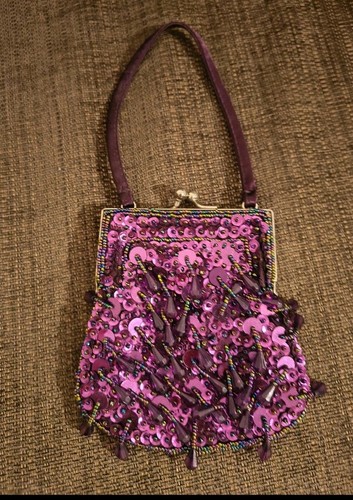 Vintage 90s purple beaded - vintage,
