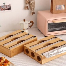 Bamboo kitchen wrap dispenser - bamboo,