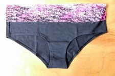 La Senza Black  size 8  Chevron Pink lace trim Brazilian Knickers Panties Briefs