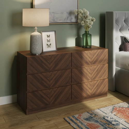 Drawer chest walnut - drawer, 3+3