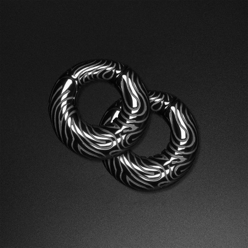 Engraved print black pvd - id,