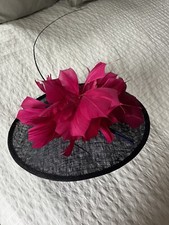 Mother Of The Bride / Groom Navy and Bright Pink Hat / Fascinator