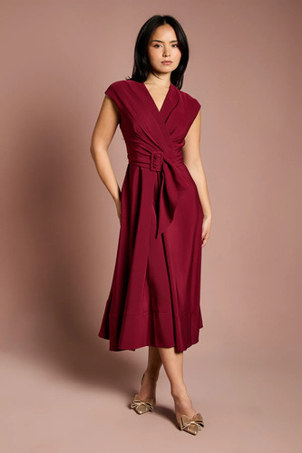 Coast wine midi dress - wine,