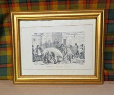 Aquarius- Jolly Young Watermen George Cruikshank Framed Picture/Print Vintage.