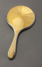 Art DEco Silver & Enamelled Hand Mirror Hasset Birmingham 1926 ILZX