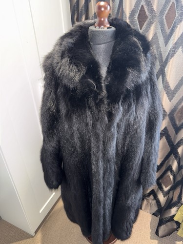 Black dyed blue fox fur - fur, coat