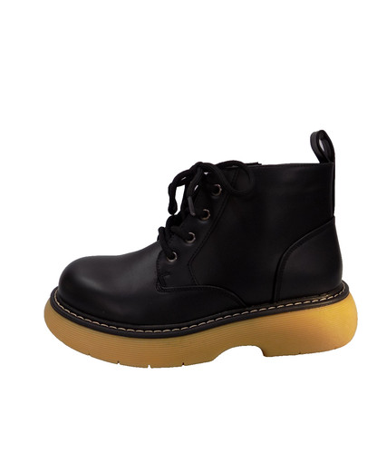 Black chunky boots faux - black,