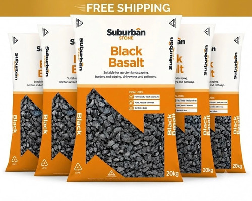 Black basalt chippings - x,