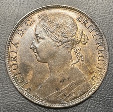 1883 Victoria Copper Penny coin