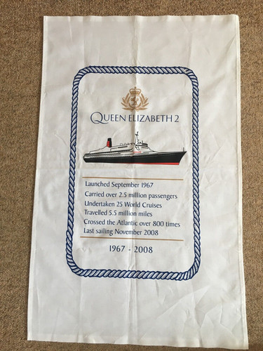 Cunard qe2 tea towel - -tea,