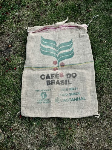 Used empty coffee - empty, hessian