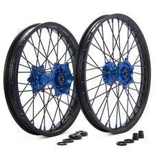 21"/18" CNC Wheels Blue Hubs