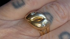 antiquediamond eyes snake ring
