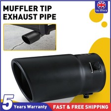 Car Rear Exhaust Pipe Tip Tail Throat Muffler Stainless Steel Round Black 1PCS