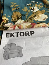 Ikea Ektorp Floral Armchair Cover Blue/Green/Cream Custom made Cotton NEW