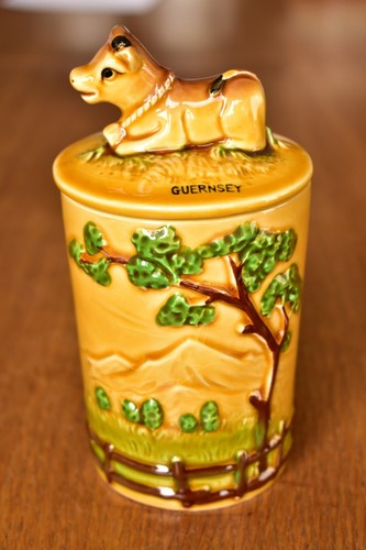 Vintage guernsey cow lidded - guernsey,