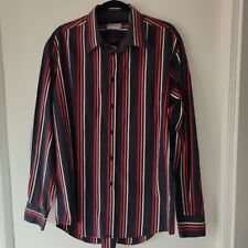 Versace Classic striped shirt size 17.5 EU 44 Medium black red orange buttons