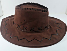 Cowboy Hat Cowgirl Faux Suede Stitching Sheriff Deputy Rancher Costume H4361