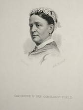 CATHARINE M VAN CORTLANDT FIELD Portrait ENGRAVING Alexandre Hay Ritchie 19th century