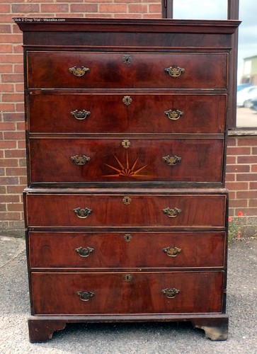 George antique walnut chest - george,