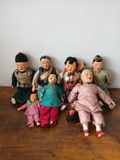 7 Vintage Chinese Dolls In