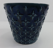 Vintage Plant Pot SECLA Blue Majolica Glaze 18cm Interior Design Ceramic Planter
