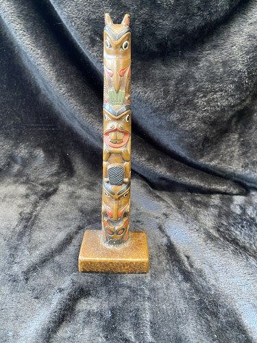Vintage signed boma totem pole - signed,