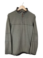 Cotton Traders Men’s Khaki Green 1/4 Zip Sweatshirt Size M Cotton Blend Pullover