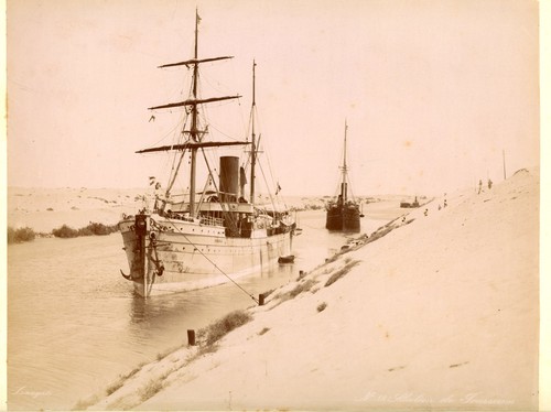 Albumen photos suez canal - suez,