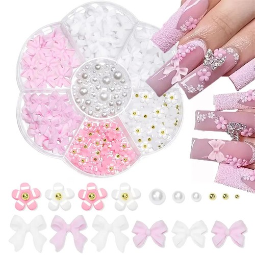 Mixed nail art charms bow - 3d,