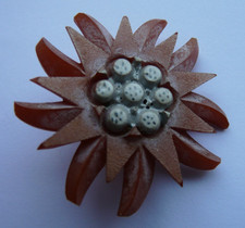 German WHW Winterhilfswerk Badge. LARGE Edelweiss  (721)