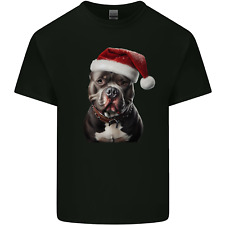 Christmas Staffy Staffordshire Bull Terrier Dog Mens Light Cotton T-Shirt
