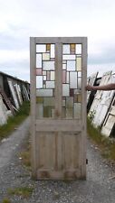 SG 29c (29 1/2 x 76 1/2) Old Original Victorian Stained Glass Internal Pine Door