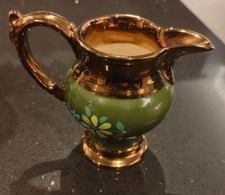Vintage Milk/Cream Jug in Copper / Green Lustre ware, stunning condition 