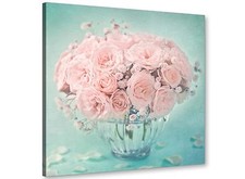 Duck Egg Blue & Pink Roses