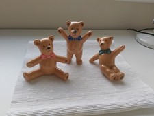 3 Unique Ceramic Teddy Bears