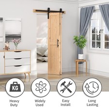 213x91.6CM Folding Sliding Door with 40"/102CM Bifold Barn Door Hardware Kit