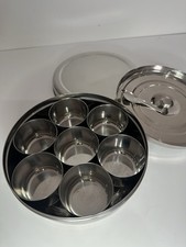 Spice Container Masala Dabba 7 Tin Indian Masala Dabba Stainless Steel 20 CM