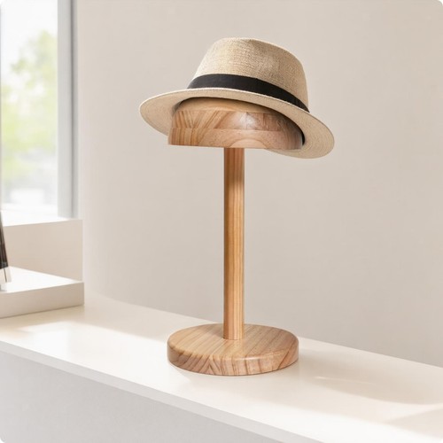 Wooden hat display stand - hat,