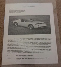 Lamborghini Miura Rare UK sales Information 