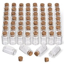 50 x Mini Glass Bottles Jars