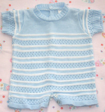 Baby Boy 0-4m Fine Knit Romper