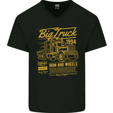 Big Truck Lorry Driver HGV Mens V-Neck Cotton T-Shirt