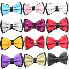 Mens Dickie Bow Tie Two Tone double Layer Formal Shirt Wedding Prom UK Gift