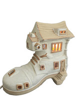 Vintage Stoneware Boot Lamp