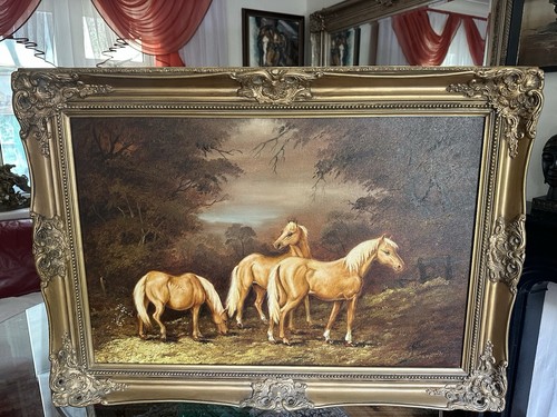 Large vintage horse oil - large,