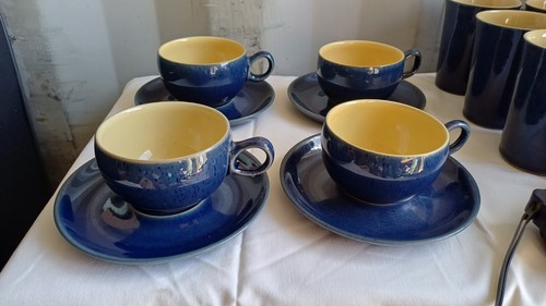Blue denby tea cups and - tea,