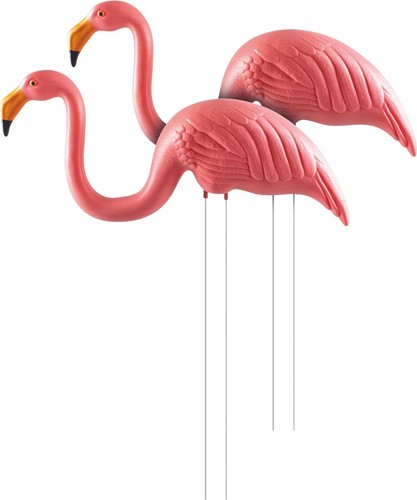 Garden flamingo pair ornaments - garden,